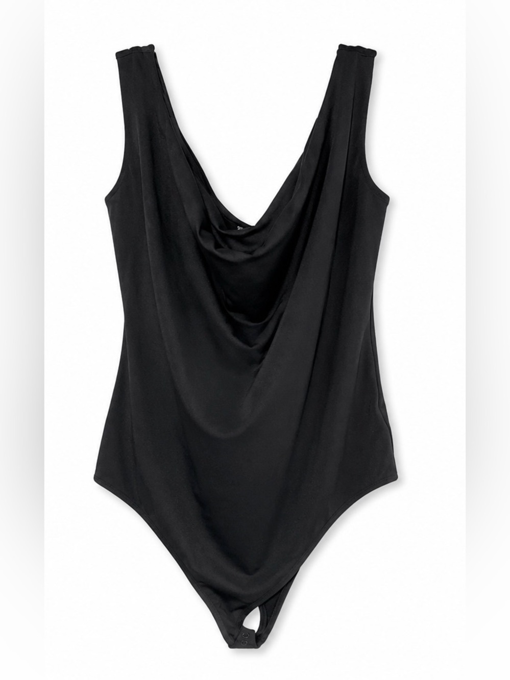 Express Body Contour Black Draped Cowl Neck Bodysuit NWT